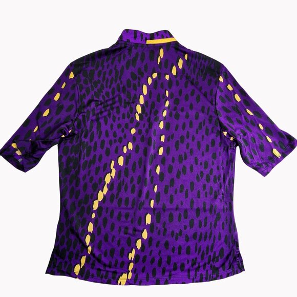 Jamie Sadock Womens Size S Quarter Zip Golf Top Purple black Animal Print - Picture 5 of 7
